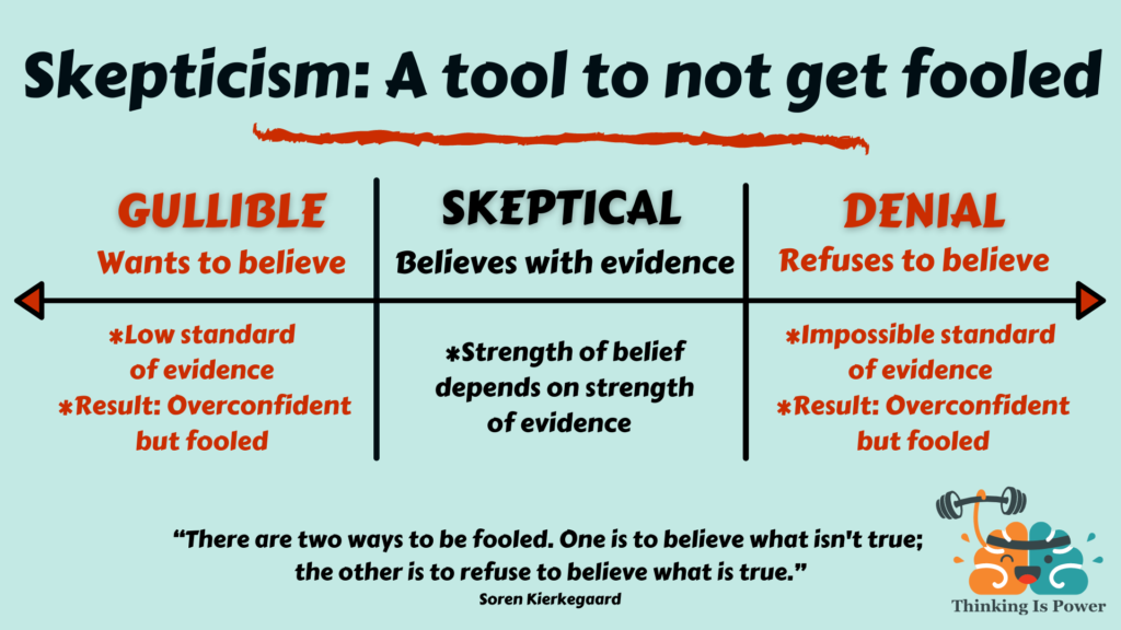 what is the difference between critical thinking and skepticism