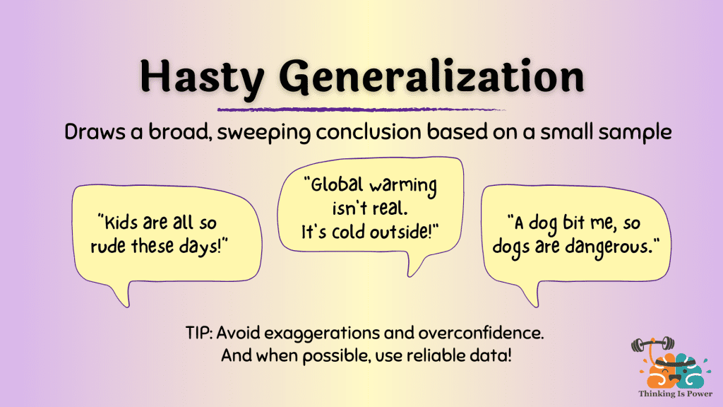 hasty generalization examples in advertising